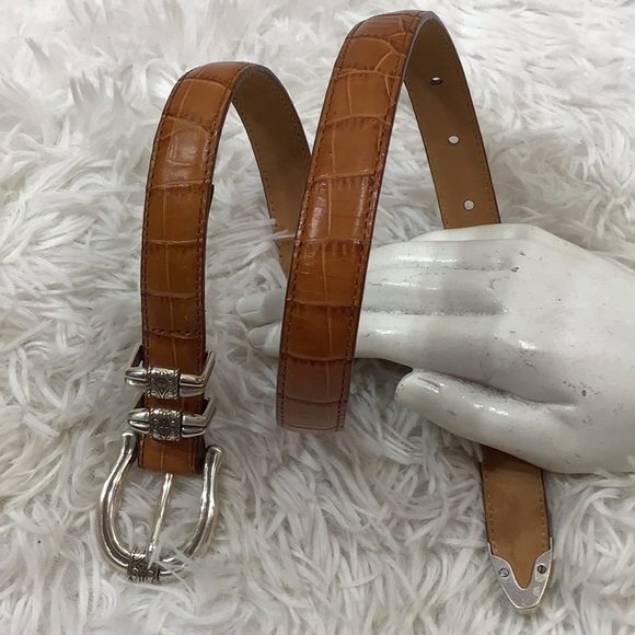 Brighton tan croc embossed narrow belt 28 - Picture 10 of 10